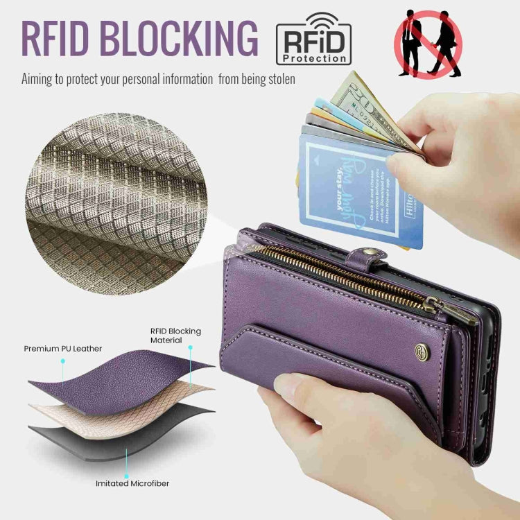 For Samsung Galaxy A71 4G CaseMe C36 Card Slots Zipper Wallet RFID Anti-theft Leather Phone Case(Purple) - Galaxy Phone Cases by CaseMe | Online Shopping South Africa | PMC Jewellery | Buy Now Pay Later Mobicred