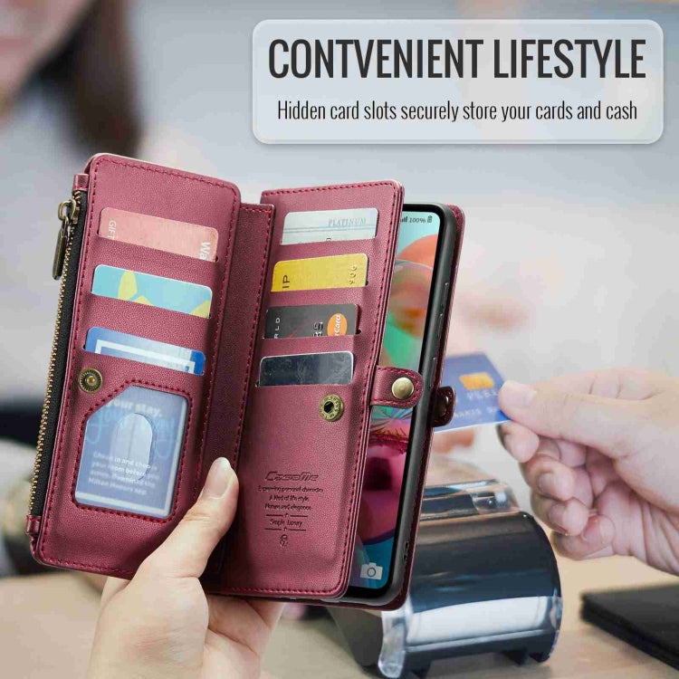 For Samsung Galaxy A71 4G CaseMe C36 Card Slots Zipper Wallet RFID Anti-theft Leather Phone Case(Wine Red) - Galaxy Phone Cases by CaseMe | Online Shopping South Africa | PMC Jewellery | Buy Now Pay Later Mobicred