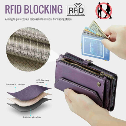 For Samsung Galaxy S10+ CaseMe C36 Card Slots Zipper Wallet RFID Anti-theft Leather Phone Case(Purple) - Galaxy Phone Cases by CaseMe | Online Shopping South Africa | PMC Jewellery | Buy Now Pay Later Mobicred