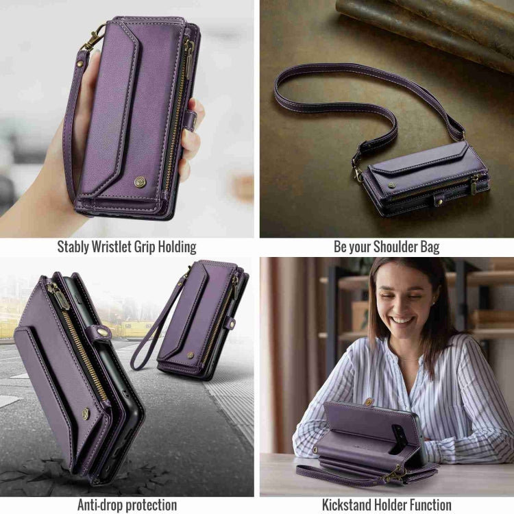 For Samsung Galaxy S10+ CaseMe C36 Card Slots Zipper Wallet RFID Anti-theft Leather Phone Case(Purple) - Galaxy Phone Cases by CaseMe | Online Shopping South Africa | PMC Jewellery | Buy Now Pay Later Mobicred