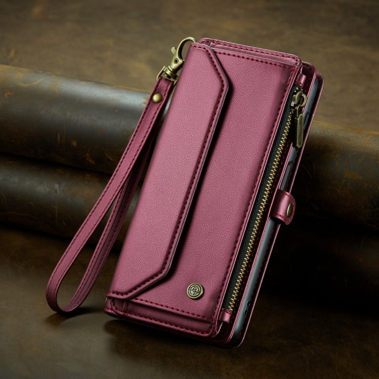 For Samsung Galaxy S10+ CaseMe C36 Card Slots Zipper Wallet RFID Anti-theft Leather Phone Case(Wine Red) - Galaxy Phone Cases by CaseMe | Online Shopping South Africa | PMC Jewellery | Buy Now Pay Later Mobicred