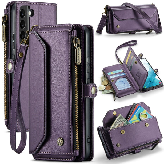 For Samsung Galaxy S22 5G CaseMe C36 Card Slots Zipper Wallet RFID Anti-theft Leather Phone Case(Purple) - Galaxy S22 5G Cases by CaseMe | Online Shopping South Africa | PMC Jewellery | Buy Now Pay Later Mobicred