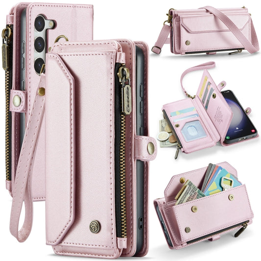 For Samsung Galaxy S23 5G CaseMe C36 Card Slots Zipper Wallet RFID Anti-theft Leather Phone Case(Pink) - Galaxy S23 5G Cases by CaseMe | Online Shopping South Africa | PMC Jewellery | Buy Now Pay Later Mobicred