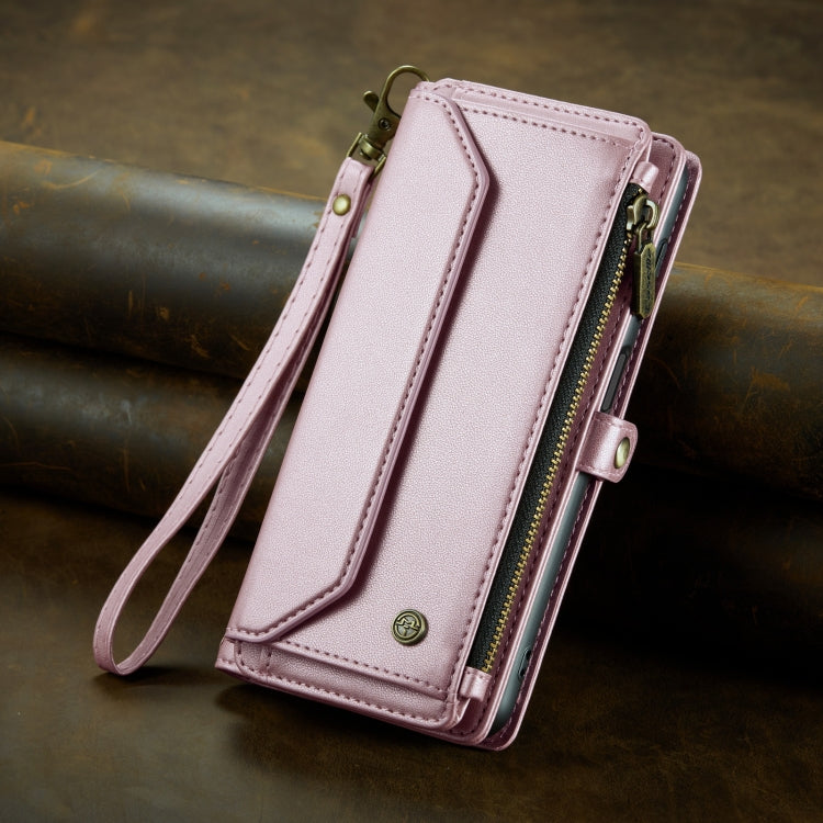 For Samsung Galaxy Note20 Ultra CaseMe C36 Card Slots Zipper Wallet RFID Anti-theft Leather Phone Case(Pink) - Galaxy Note20 Ultra Cases by CaseMe | Online Shopping South Africa | PMC Jewellery | Buy Now Pay Later Mobicred