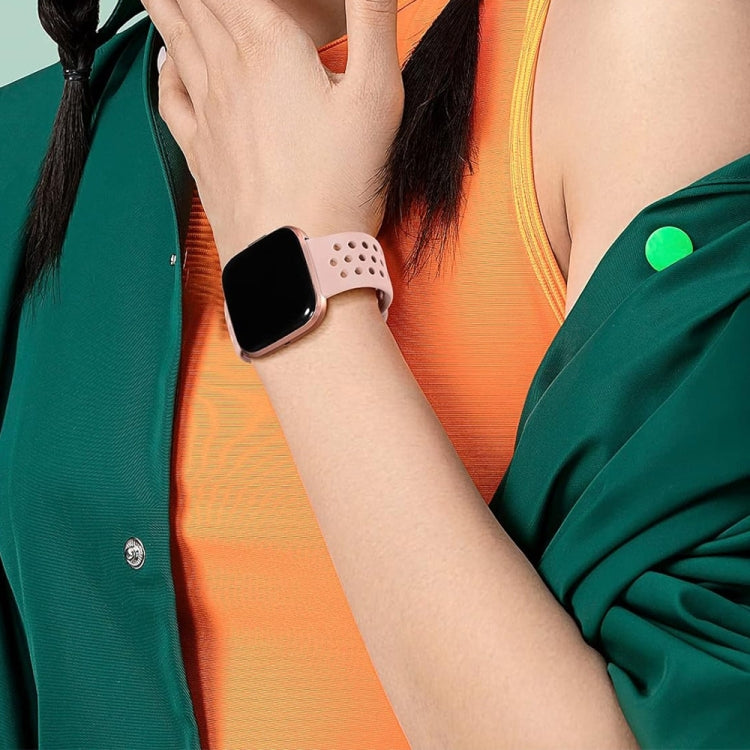 For Fitbit Versa 2 Breathable Silicone Watch Band, Size: Small(Light Pink) - Watch Bands by PMc TechLife | Online Shopping South Africa | PMc TechLife | Buy Now Pay Later Mobicred