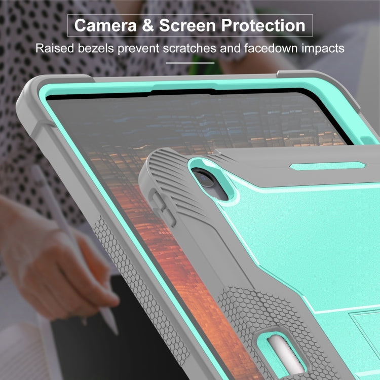 For iPad Air 13 2024 Shockproof Silicone Hybrid PC Tablet Case with Holder(Mint Green + Grey) - iPad Air 13 2024 Cases by PMC TechLife | Online Shopping South Africa | PMC TechLife | Buy Now Pay Later Mobicred