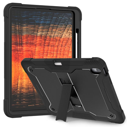 For iPad Air 13 2024 Shockproof Silicone Hybrid PC Tablet Case with Holder(Black) - iPad Air 13 2024 Cases by PMC Jewellery | Online Shopping South Africa | PMC Jewellery | Buy Now Pay Later Mobicred