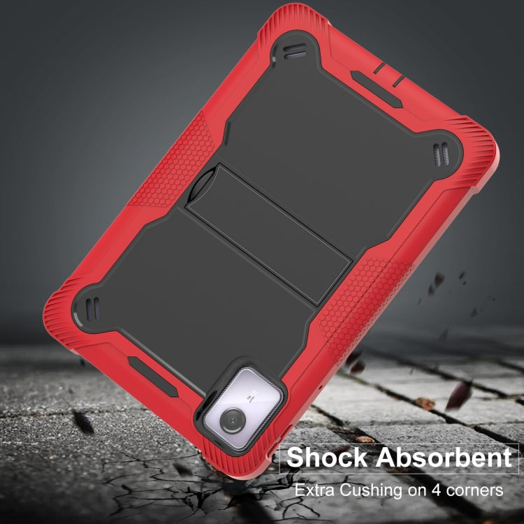 For Lenovo Tab M11 / Xiaoxin Pad 11 2024 Shockproof Silicone Hybrid PC Tablet Case with Holder(Black + Red) - Lenovo by PMC TechLife | Online Shopping South Africa | PMC TechLife | Buy Now Pay Later Mobicred