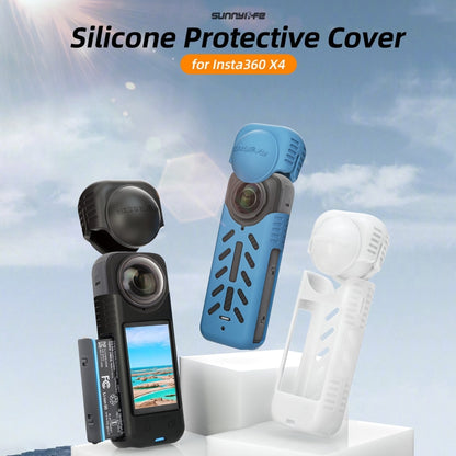 For Insta360 X4 Sunnylife Silicone Shockproof Case Lens Cover(Blue) - Case & Bags by Sunnylife | Online Shopping South Africa | PMC Jewellery | Buy Now Pay Later Mobicred