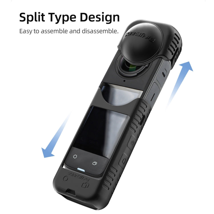 For Insta360 X4 Sunnylife Silicone Shockproof Case Lens Cover(Black) - Case & Bags by Sunnylife | Online Shopping South Africa | PMC TechLife | Buy Now Pay Later Mobicred