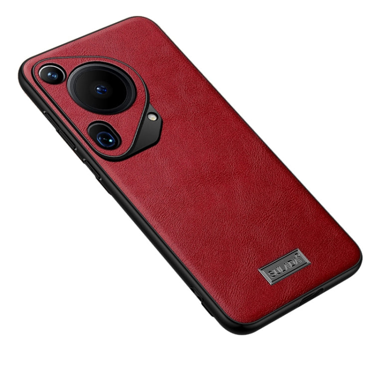 For Huawei Pura 70 Ultra SULADA Shockproof TPU Hybrid Handmade Leather Phone Case(Red) - Huawei Cases by SULADA | Online Shopping South Africa | PMC Jewellery | Buy Now Pay Later Mobicred