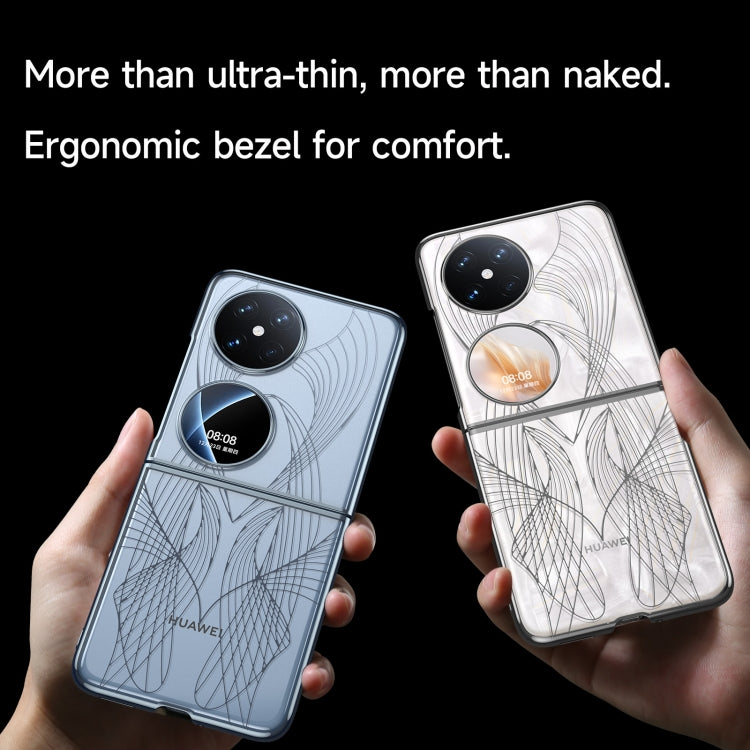 For Huawei P50 Pocket SULADA Electroplated Laser Engraving Texture PC Phone Case(Black) - free shipping - PMC TechLife - Order now!