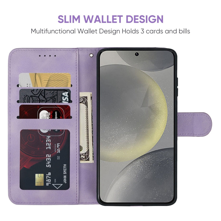 For Samsung Galaxy S24 / S25 5G Skin Feel Geometric Lines Leather Phone Case(Purple) - Galaxy S24 5G Cases by PMC Jewellery | Online Shopping South Africa | PMC Jewellery | Buy Now Pay Later Mobicred