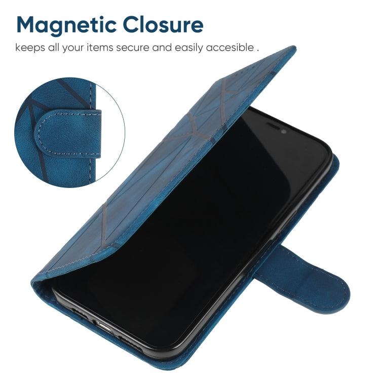 For Samsung Galaxy S24+ / S25+ 5G Skin Feel Geometric Lines Leather Phone Case(Blue) - Galaxy S24+ 5G Cases by PMC Jewellery | Online Shopping South Africa | PMC Jewellery | Buy Now Pay Later Mobicred