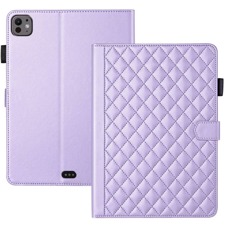 For iPad Pro 13 2024 Rhombus Lattice Leather Smart Tablet Case(Purple) - iPad Pro 13 2024 Cases by PMC Jewellery | Online Shopping South Africa | PMC Jewellery | Buy Now Pay Later Mobicred