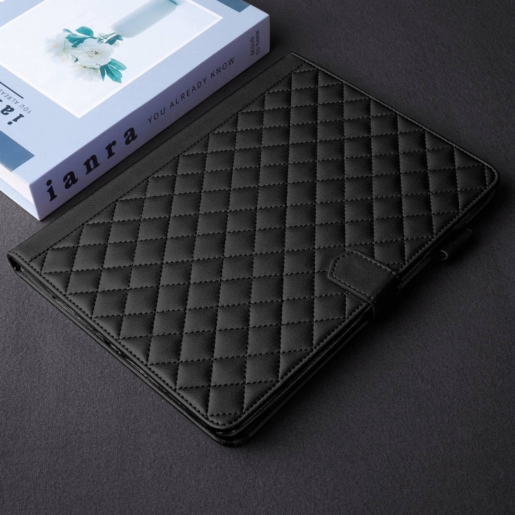 For iPad Pro 11 2024 Rhombus Lattice Leather Smart Tablet Case(Black) - iPad Pro 11 2024 Cases by PMC TechLife | Online Shopping South Africa | PMC TechLife | Buy Now Pay Later Mobicred