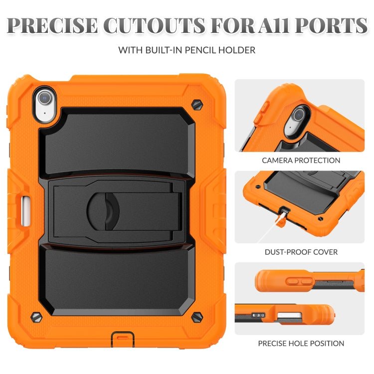 For iPad Air 11 2024 Silicone Hydric PC Tablet Case with Shoulder Strap & Holder(Orange) - iPad Air 11 2024 Cases by PMC TechLife | Online Shopping South Africa | PMC TechLife | Buy Now Pay Later Mobicred