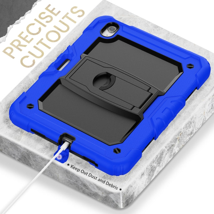 For iPad Air 11 2025 / 2024 Silicone Hydric PC Tablet Case with Shoulder Strap & Holder(Blue) - iPad Air 11 2025 / 2024 Cases by PMC TechLife | Online Shopping South Africa | PMC TechLife | Buy Now Pay Later Mobicred