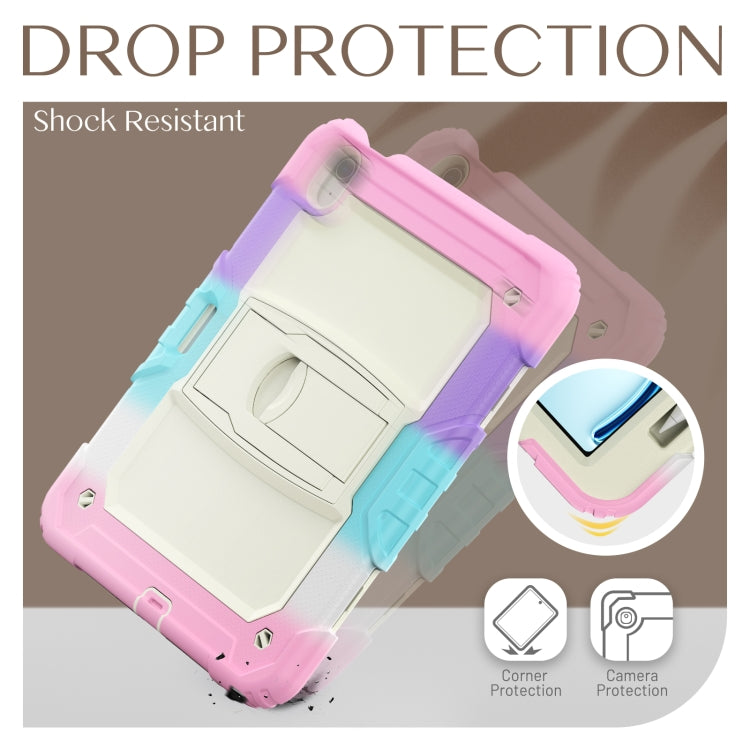 For iPad Air 11 2025 / 2024 Silicone Hydric PC Tablet Case with Shoulder Strap & Holder(Camouflage Pink) - free shipping - PMC TechLife - Order now!