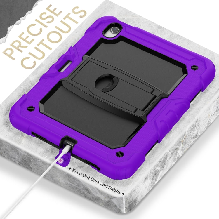 For iPad Air 11 2024 Silicone Hydric PC Tablet Case with Shoulder Strap & Holder(Purple) - iPad Air 11 2024 Cases by PMC TechLife | Online Shopping South Africa | PMC TechLife | Buy Now Pay Later Mobicred