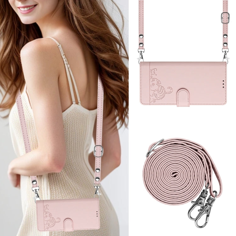 For Blackview A53 Cat Rat Embossed Pattern RFID Leather Phone Case with Lanyard(Pink) - More Brand by PMC TechLife | Online Shopping South Africa | PMC TechLife | Buy Now Pay Later Mobicred