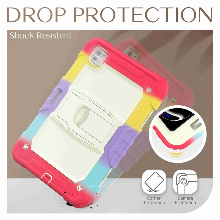 For iPad Pro 11 2024 Silicone Hydric PC Tablet Case with Shoulder Strap & Holder(Camouflage Red) - iPad Pro 11 2024 Cases by PMC TechLife | Online Shopping South Africa | PMC TechLife | Buy Now Pay Later Mobicred