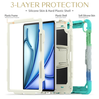 For iPad Air 13 2025 / 2024 Silicone Hydric PC Tablet Case with Shoulder Strap & Holder(Camouflage Light Blue) - iPad Air 13 2025 / 2024 Cases by PMC Jewellery | Online Shopping South Africa | PMC Jewellery | Buy Now Pay Later Mobicred