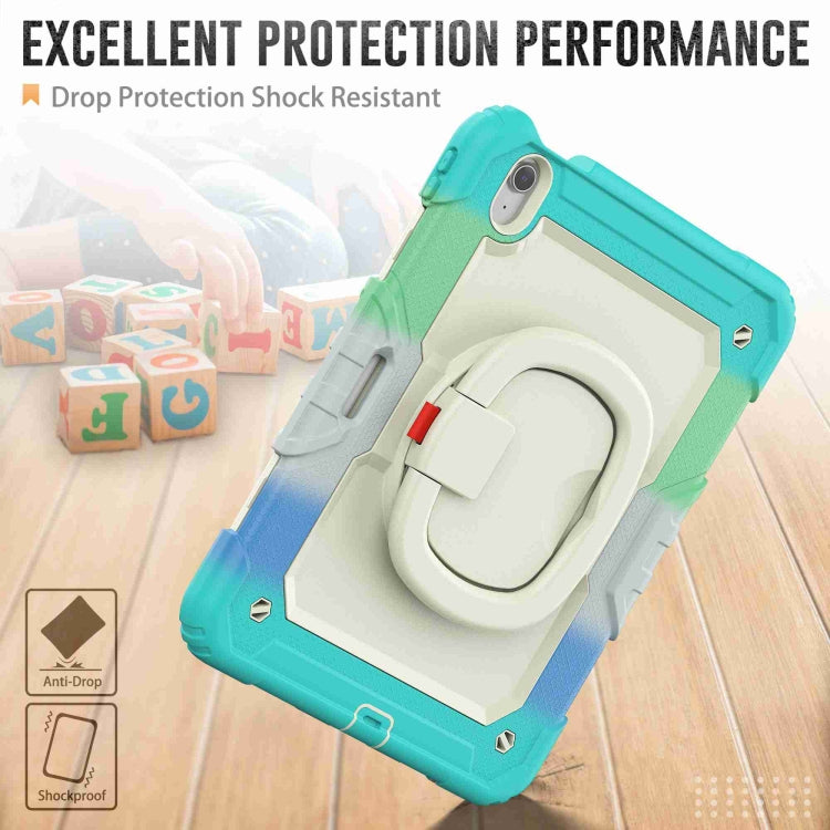 For iPad Air 11 2024 Handle Silicone Hydric PC Tablet Case with Shoulder Strap(Rainbow Blue) - iPad Air 11 2024 Cases by PMC TechLife | Online Shopping South Africa | PMC TechLife | Buy Now Pay Later Mobicred