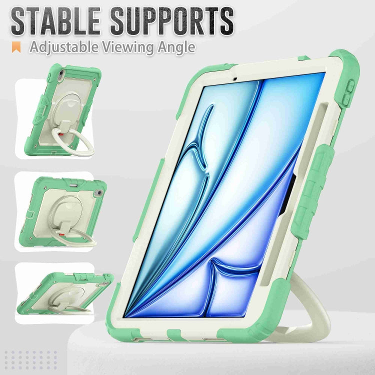 For iPad Air 11 2024 Handle Silicone Hydric PC Tablet Case with Shoulder Strap(Light Green) - iPad Air 11 2024 Cases by PMC Jewellery | Online Shopping South Africa | PMC Jewellery | Buy Now Pay Later Mobicred