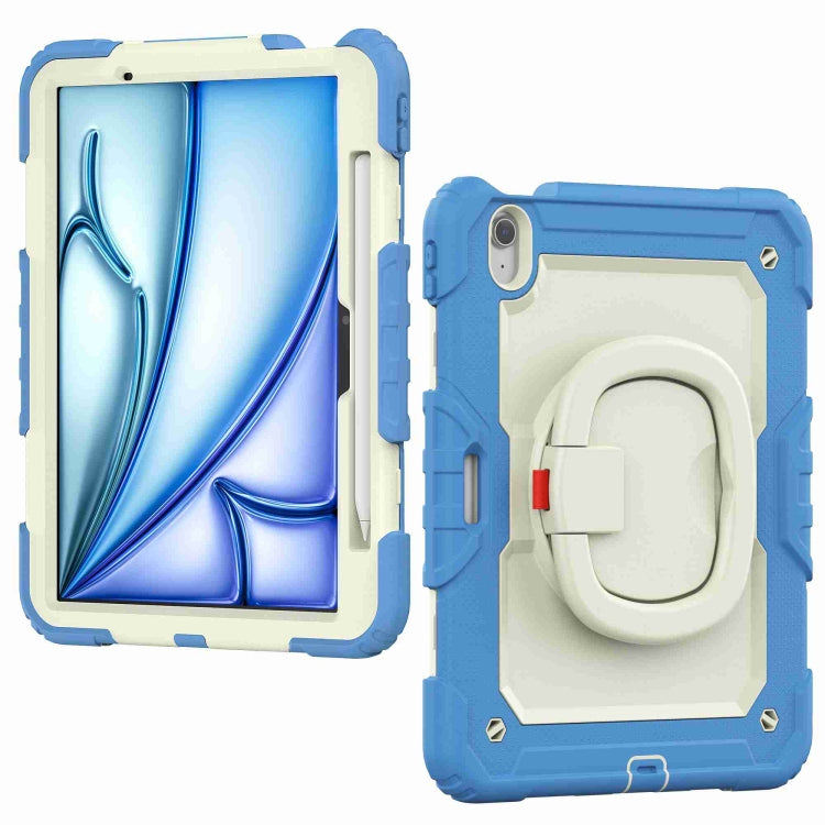 For iPad Air 11 2024 Handle Silicone Hydric PC Tablet Case with Shoulder Strap(Cyan-blue) - iPad Air 11 2024 Cases by PMC Jewellery | Online Shopping South Africa | PMC Jewellery | Buy Now Pay Later Mobicred