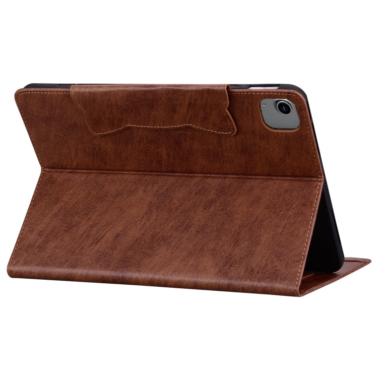 For iPad Air 11 2025 / 2024 / Air 5 / Air 4 Cat Buckle Leather Smart Tablet Case(Brown) - iPad Air 11 2025 / 2024 Cases by PMC TechLife | Online Shopping South Africa | PMC TechLife | Buy Now Pay Later Mobicred