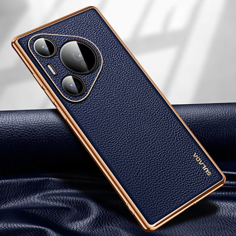 For Huawei Pura 70 Pro SULADA TPU + Litchi Texture Leather Phone Case(Blue) - Huawei Cases by SULADA | Online Shopping South Africa | PMC Jewellery | Buy Now Pay Later Mobicred