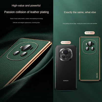 For Honor Magic6 SULADA TPU + Litchi Texture Leather Phone Case(Green) - Honor Cases by SULADA | Online Shopping South Africa | PMC Jewellery | Buy Now Pay Later Mobicred