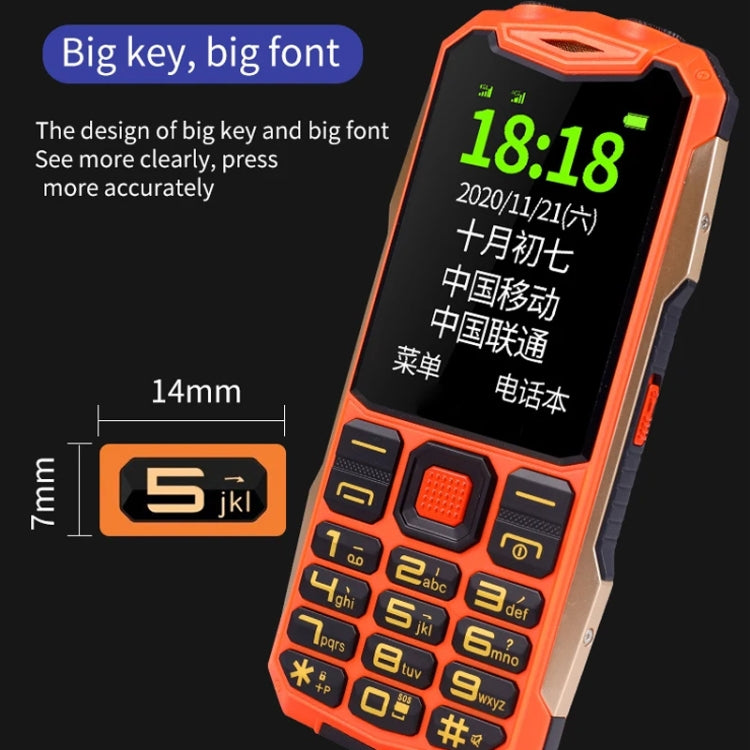 K1+ 4G Elder Rugged Phone, 2.6 inch, 1500mAh Battery, LED Flashlight, Network: 4G, Dual SIM, SOS, Plug:UK Plug(Orange) - Others by PMC Jewellery | Online Shopping South Africa | PMC Jewellery | Buy Now Pay Later Mobicred