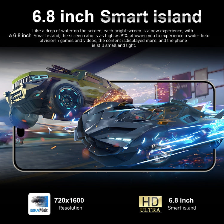 VD1 / i15 Pro Max, 3GB+64GB, 6.8 inch Screen, Face Identification, Android 10.0 MTK6753 Octa Core, Network: 4G, Dual SIM(Black) -  by PMC TechLife | Online Shopping South Africa | PMC TechLife | Buy Now Pay Later Mobicred
