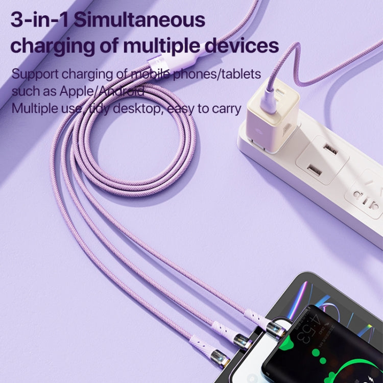ROCK G20 1.5m 100W 3 in 1 USB-C / Type-C Fast Charging Data Cable(Black) - free shipping - PMC TechLife - Order now!