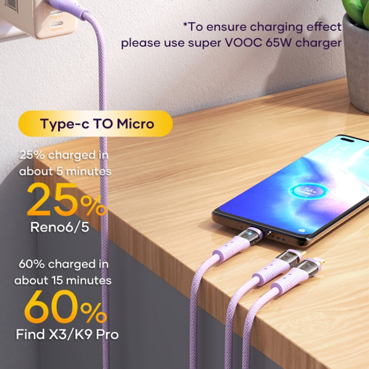 ROCK G20 1.5m 100W 3 in 1 USB-C / Type-C Fast Charging Data Cable(Black) - free shipping - PMC TechLife - Order now!