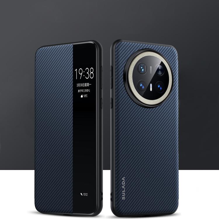 For Huawei Mate 70 Pro / Mate 70 Pro+ SULADA Kevlar 600D Texture Smart Window Leather Phone Case(Blue) - Huawei Cases by SULADA | Online Shopping South Africa | PMC TechLife | Buy Now Pay Later Mobicred
