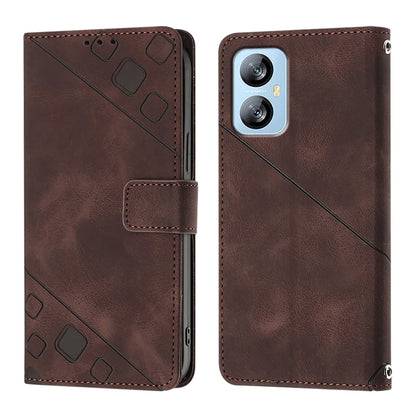 For Blackview A52 Skin Feel Embossed Leather Phone Case(Brown) - More Brand by PMC Jewellery | Online Shopping South Africa | PMC Jewellery | Buy Now Pay Later Mobicred