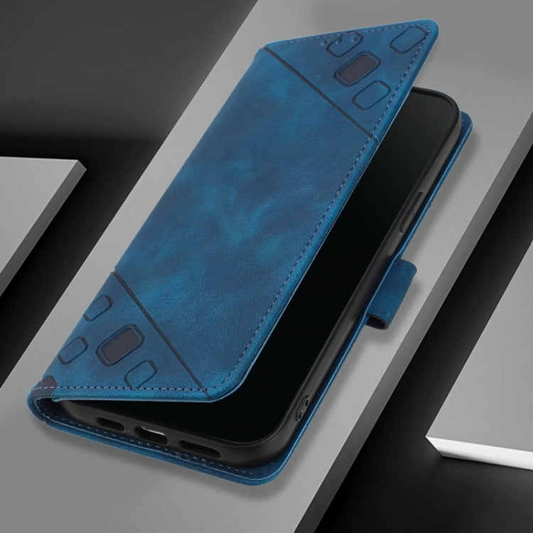 For Blackview Color 8 Skin Feel Embossed Leather Phone Case(Blue) - More Brand by PMC TechLife | Online Shopping South Africa | PMC TechLife | Buy Now Pay Later Mobicred