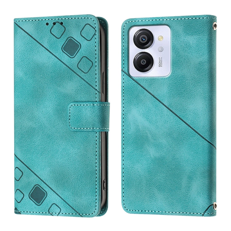 For Blackview Color 8 Skin Feel Embossed Leather Phone Case(Green) - More Brand by PMC Jewellery | Online Shopping South Africa | PMC Jewellery | Buy Now Pay Later Mobicred