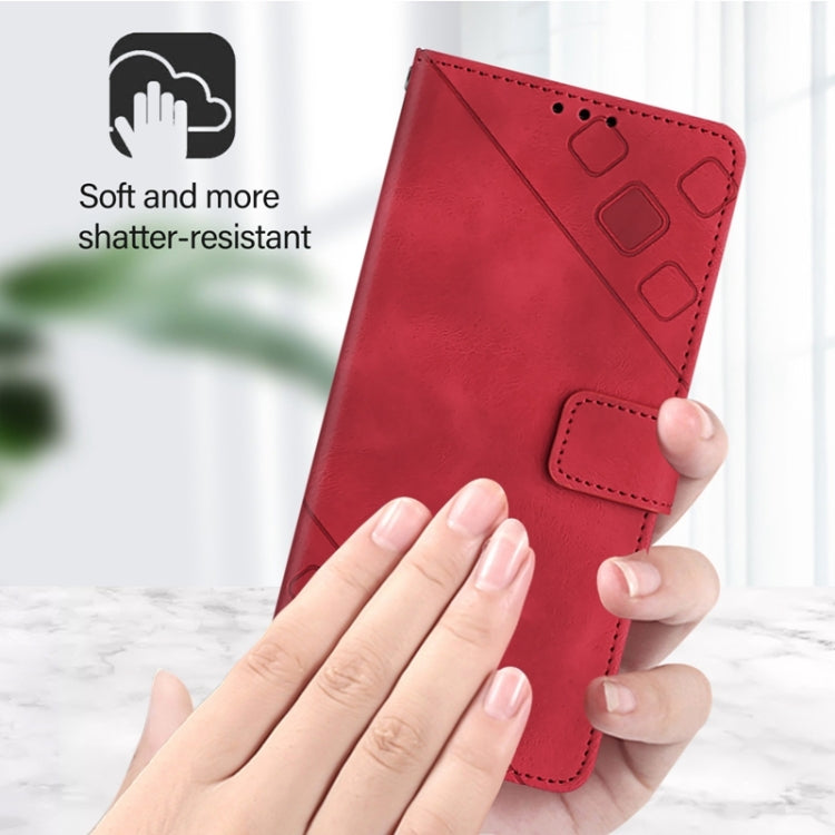 For Blackview Wave 6C Skin Feel Embossed Leather Phone Case(Red) - More Brand by PMC TechLife | Online Shopping South Africa | PMC TechLife | Buy Now Pay Later Mobicred
