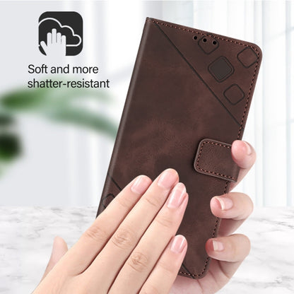 For Blackview Wave 6C Skin Feel Embossed Leather Phone Case(Brown) - More Brand by PMC Jewellery | Online Shopping South Africa | PMC Jewellery | Buy Now Pay Later Mobicred