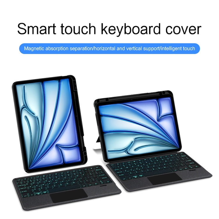 For iPad Pro 13 2024 Intelligent Detachable Touch Bluetooth Keyboard Leather Tablet Case with Backlight/Pen Slot(Black) - For iPad Pro by PMC TechLife | Online Shopping South Africa | PMC TechLife | Buy Now Pay Later Mobicred