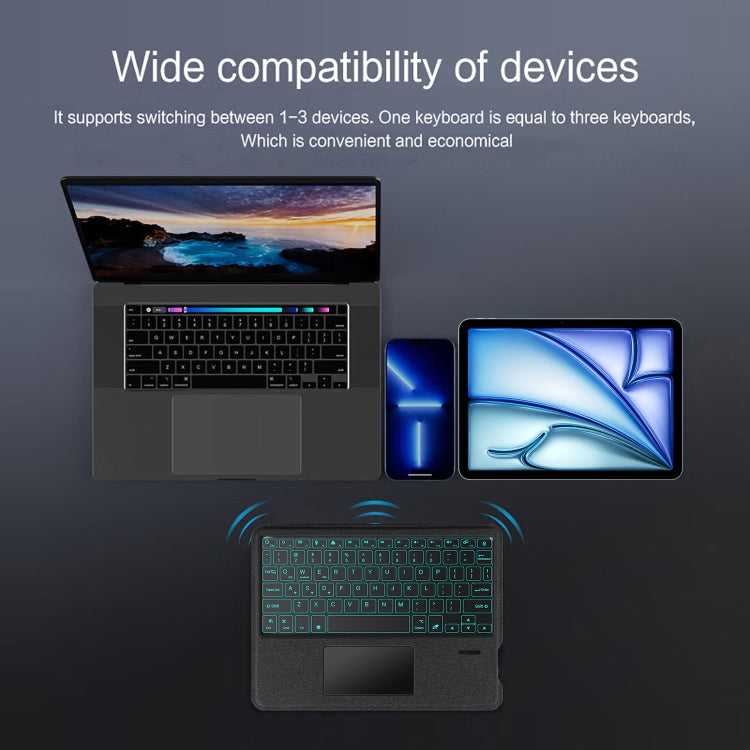 For iPad Pro 13 2024 Intelligent Detachable Touch Bluetooth Keyboard Leather Tablet Case with Backlight/Pen Slot(Black) - For iPad Pro by PMC TechLife | Online Shopping South Africa | PMC TechLife | Buy Now Pay Later Mobicred
