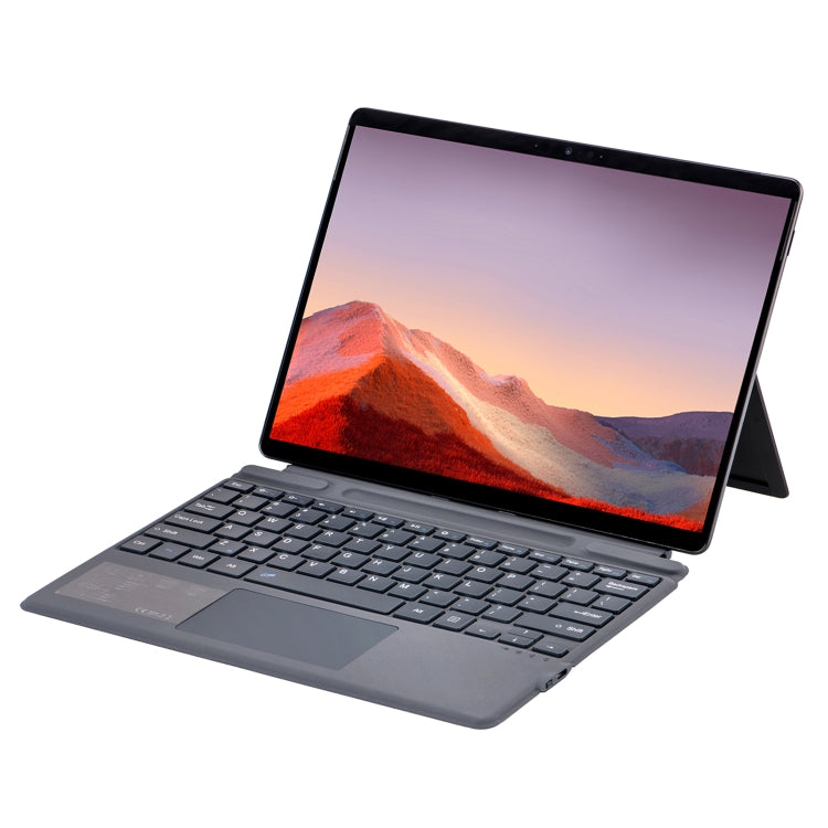 For Microsoft Surface Pro 10 / Pro 9 2089A Wireless Bluetooth Keyboard Leather Case with Touchpad(Grey) - Others Keyboard by PMC Jewellery | Online Shopping South Africa | PMC Jewellery | Buy Now Pay Later Mobicred