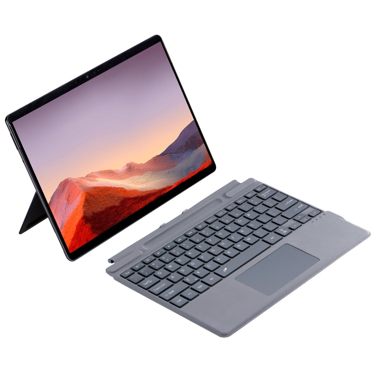 For Microsoft Surface Pro 10 / Pro 9 2089D Backlight Wireless Bluetooth Keyboard Leather Case with Touchpad(Grey) - Others Keyboard by PMC Jewellery | Online Shopping South Africa | PMC Jewellery | Buy Now Pay Later Mobicred