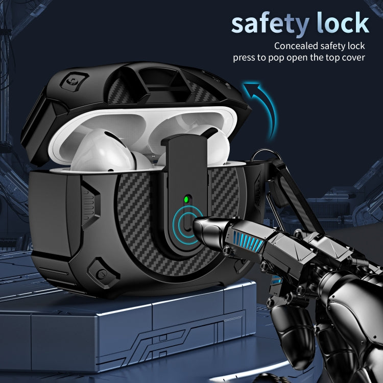 For AirPods 3 Lock Shockproof Bluetooth Earphone Protective Case(Black Silver) - For AirPods 3 by PMC Jewellery | Online Shopping South Africa | PMC Jewellery | Buy Now Pay Later Mobicred