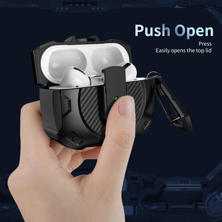 For AirPods 2 / 1 Lock Shockproof Bluetooth Earphone Protective Case(Black Green) - For AirPods 1/2 by PMC Jewellery | Online Shopping South Africa | PMC Jewellery | Buy Now Pay Later Mobicred