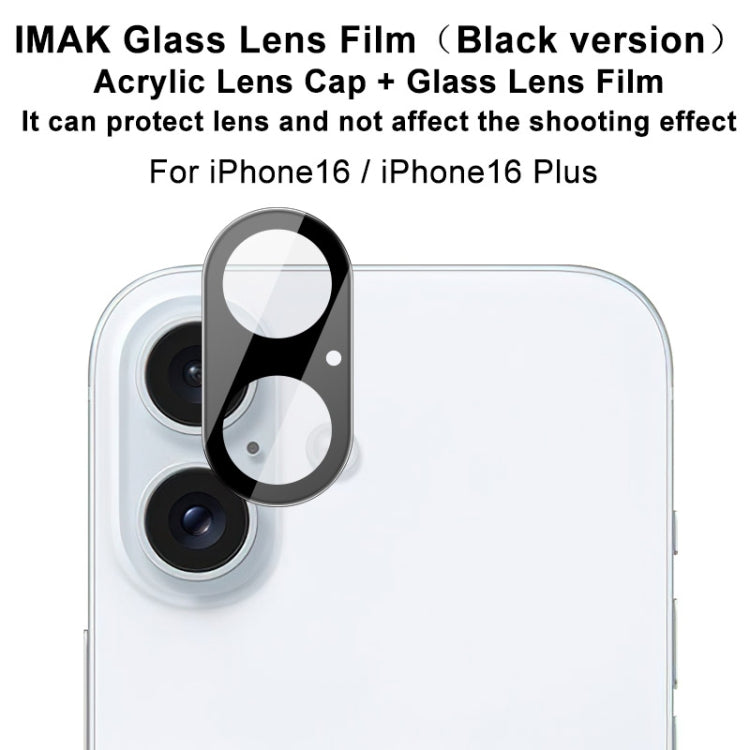 For iPhone 16 / 16 Plus imak High Definition Integrated Glass Lens Film Black Version - iPhone 16 Tempered Glass by imak | Online Shopping South Africa | PMC TechLife | Buy Now Pay Later Mobicred